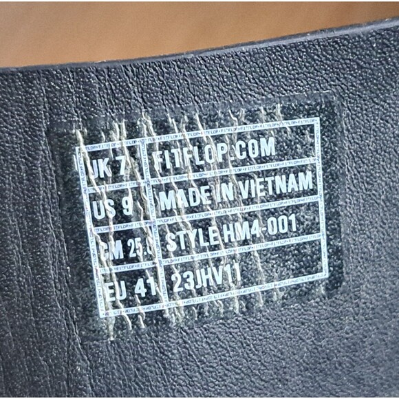 FitFlop Women’s 9 US 41 EU Shuv Adjustable Leather Toe-Post Wedge Sandals Black - Picture 8 of 12